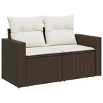 6 részes barna polyrattan kerti ülőgarnitúra párnával 6