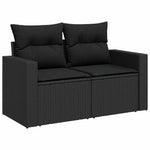 7 részes fekete polyrattan kerti ülőgarnitúra párnával 3