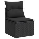 7 részes fekete polyrattan kerti ülőgarnitúra párnával 5
