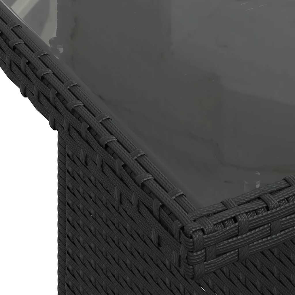 7 részes fekete polyrattan kerti ülőgarnitúra párnával 9