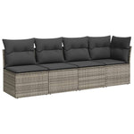 7 részes szürke polyrattan kerti ülőgarnitúra párnákkal 3