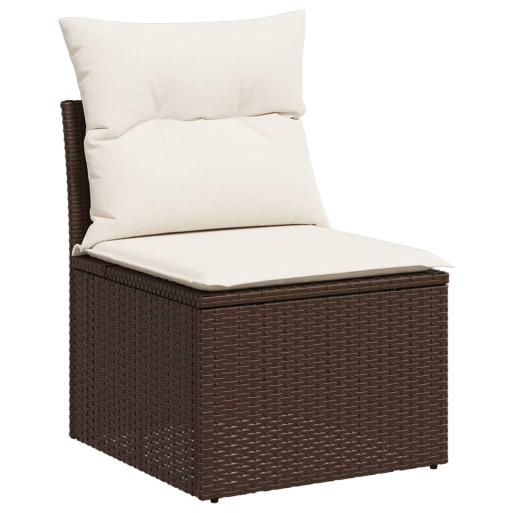 7 részes barna polyrattan kerti ülőgarnitúra párnákkal 18
