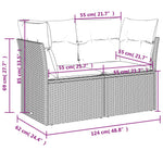 10 részes szürke polyrattan kerti ülőgarnitúra párnákkal 15
