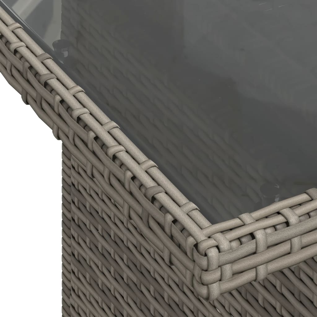 10 részes szürke polyrattan kerti ülőgarnitúra párnákkal 9