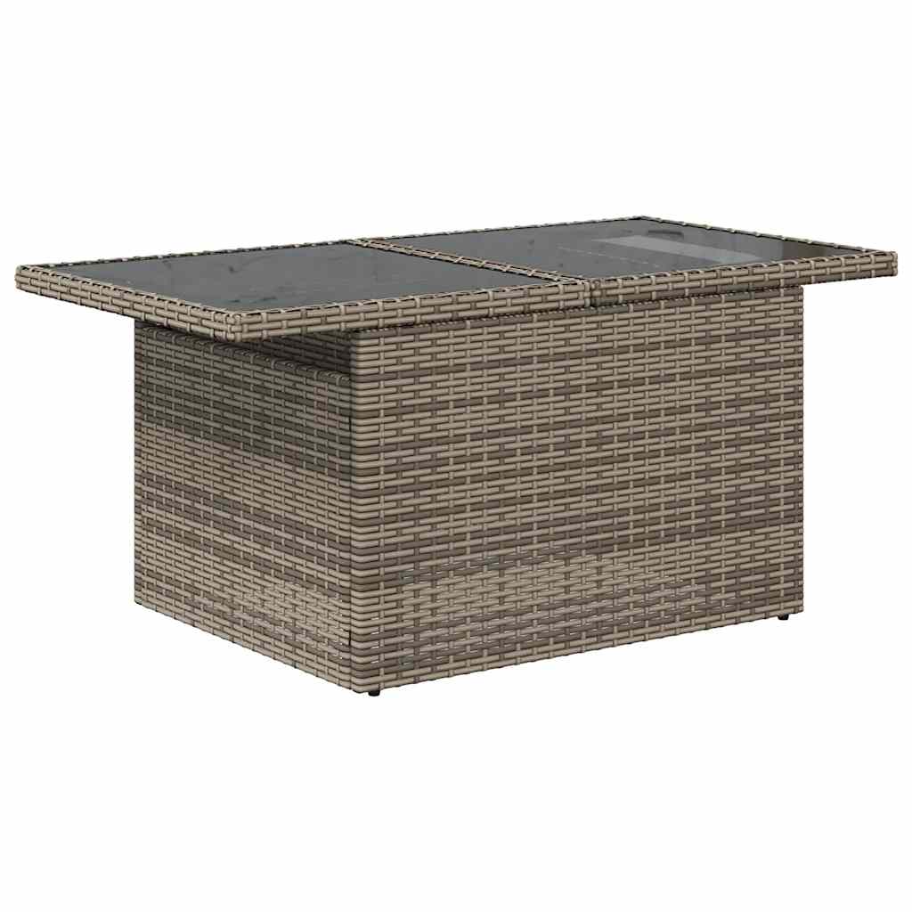 10 db szürke polyrattan kerti kanapégarnitúra párnákkal 3