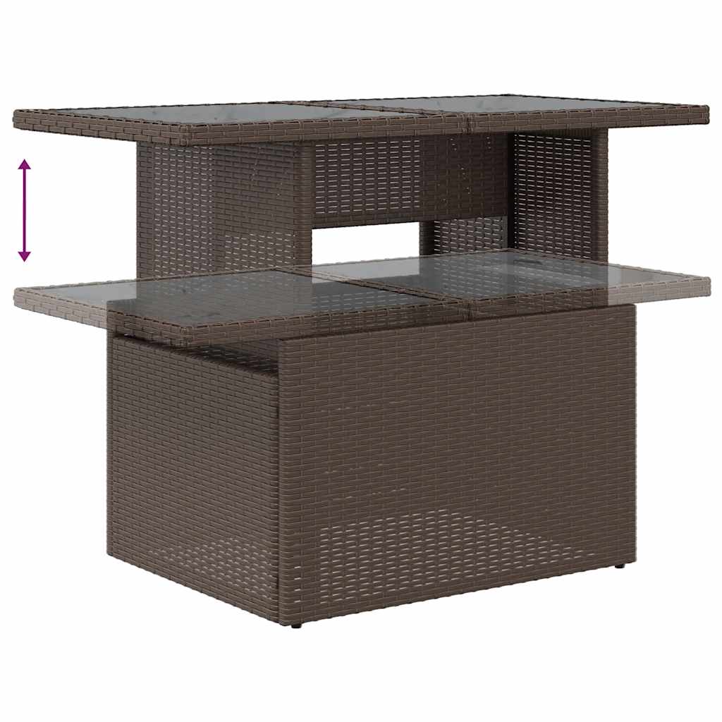 8 db barna polyrattan kerti kanapégarnitúra párnákkal 8