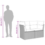 9 részes szürke polyrattan kerti ülőgarnitúra párnákkal 14