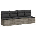 9 részes szürke polyrattan kerti ülőgarnitúra párnákkal 4
