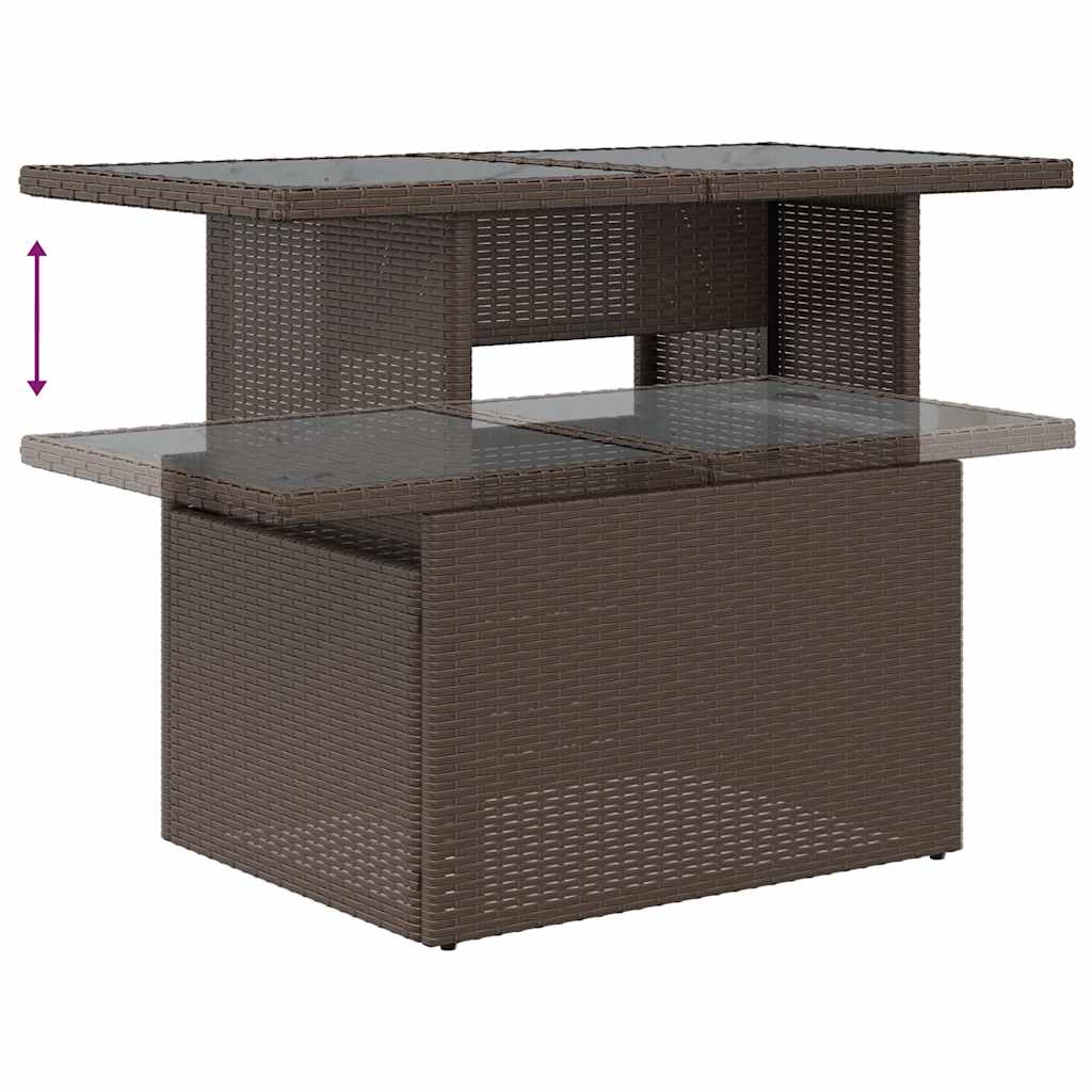6 db barna polyrattan kerti kanapégarnitúra párnákkal 7
