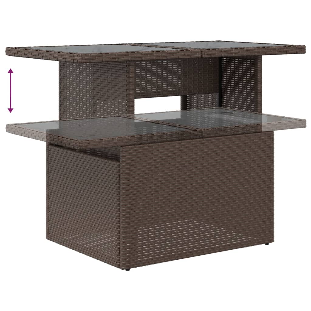 6 részes barna polyrattan kerti ülőgarnitúra párnával 7