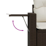 6 részes barna polyrattan kerti ülőgarnitúra párnával 8