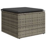 8 részes szürke polyrattan kerti ülőgarnitúra párnákkal 6