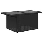 9 részes fekete polyrattan kerti ülőgarnitúra párnákkal 6