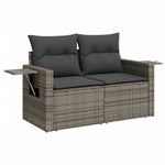 10 részes szürke polyrattan kerti ülőgarnitúra párnákkal 6