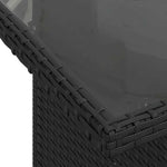11 részes fekete polyrattan kerti ülőgarnitúra párnákkal 10