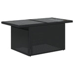 10 részes fekete polyrattan kerti ülőgarnitúra párnákkal 6