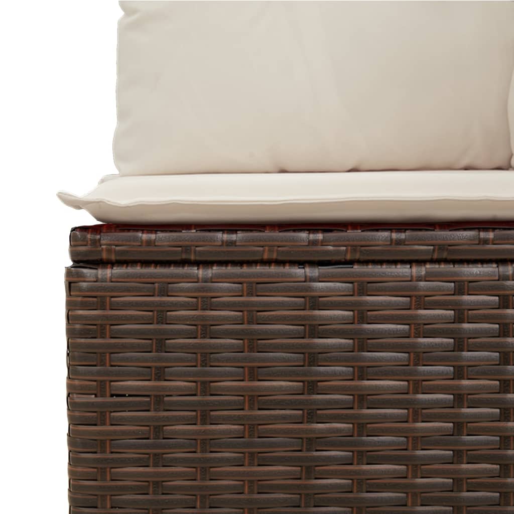 11 részes barna polyrattan kerti ülőgarnitúra párnákkal 8