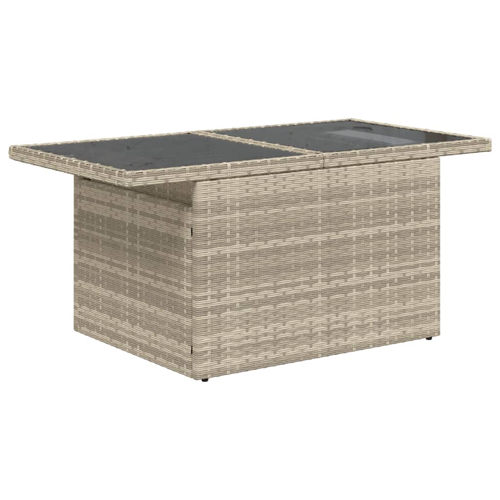 5 részes világosszürke polyrattan kerti ülőgarnitúra párnákkal 3