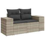 5 részes világosszürke polyrattan kerti ülőgarnitúra párnákkal 4