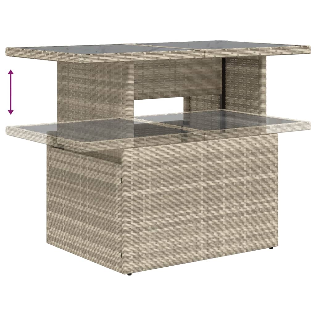 5 részes világosszürke polyrattan kerti ülőgarnitúra párnákkal 7