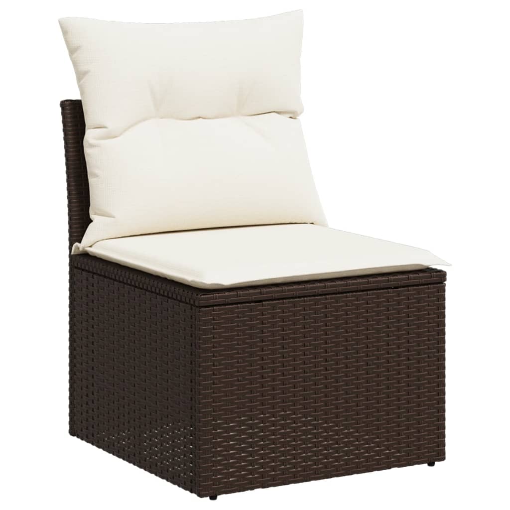 6 részes barna polyrattan kerti ülőgarnitúra párnával 6