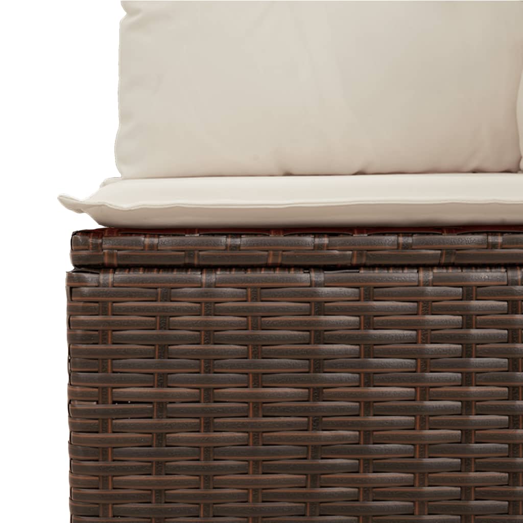 6 részes barna polyrattan kerti ülőgarnitúra párnával 9
