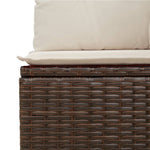 9 részes barna polyrattan kerti ülőgarnitúra párnákkal 8