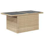 10 részes bézs polyrattan kerti ülőgarnitúra párnával 5