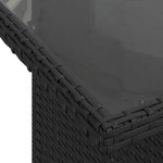 11 részes fekete polyrattan kerti ülőgarnitúra párnákkal 9