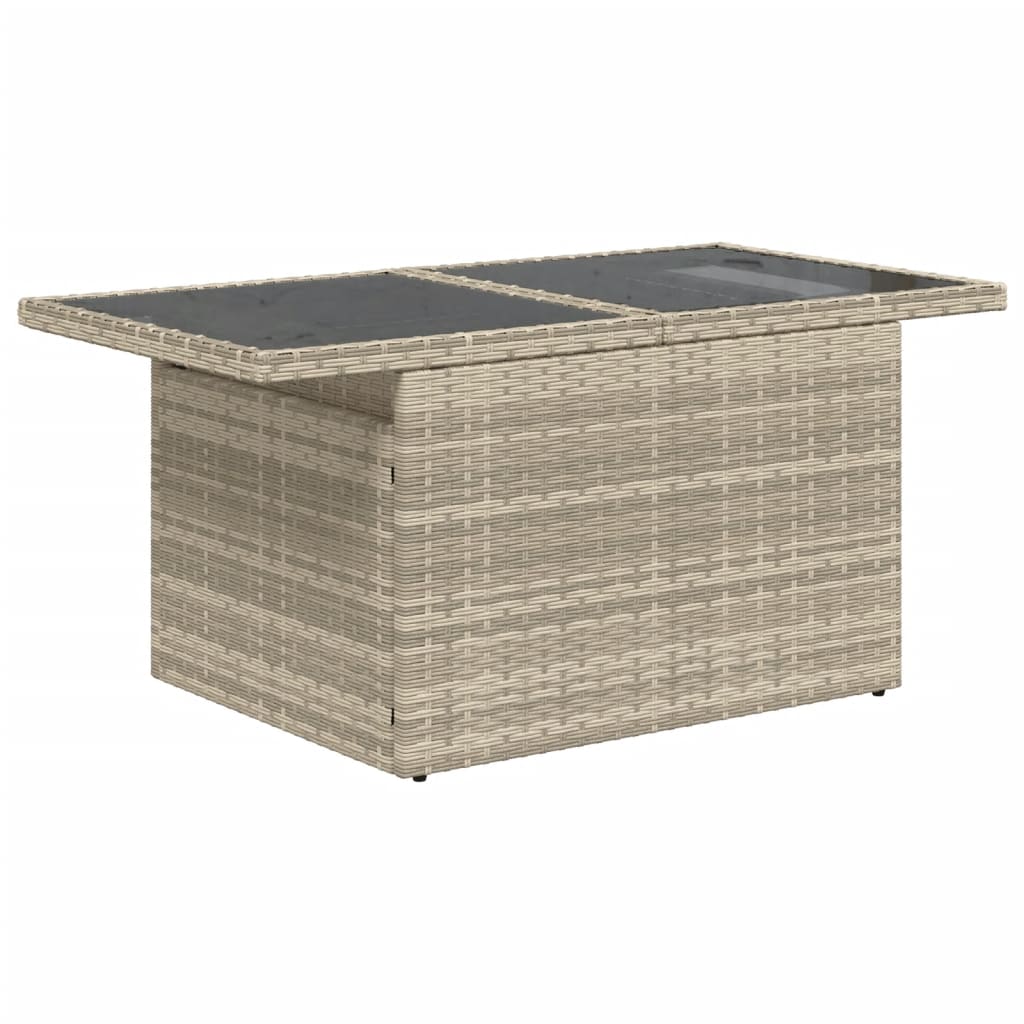 11 részes világosszürke polyrattan kerti ülőgarnitúra párnákkal 3