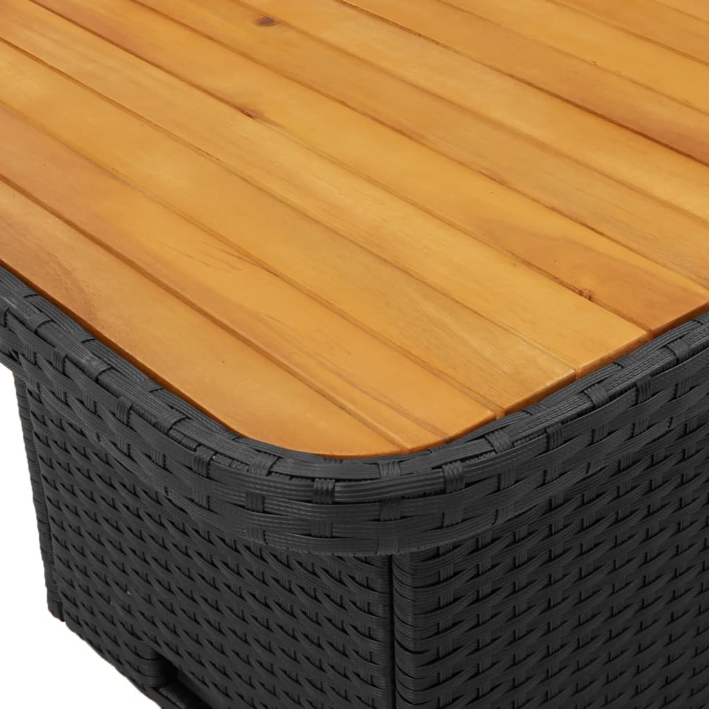 2 részes fekete polyrattan kerti ülőgarnitúra párnával 6