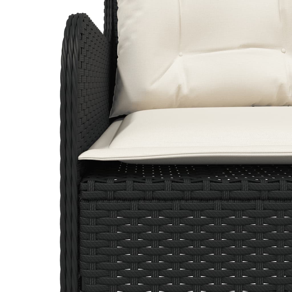 2 részes fekete polyrattan kerti ülőgarnitúra párnával 7