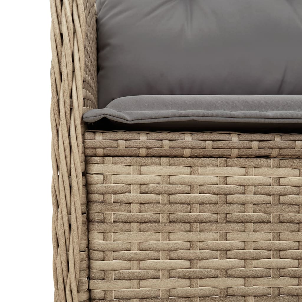 6 részes bézs polyrattan kerti ülőgarnitúra párnákkal 11