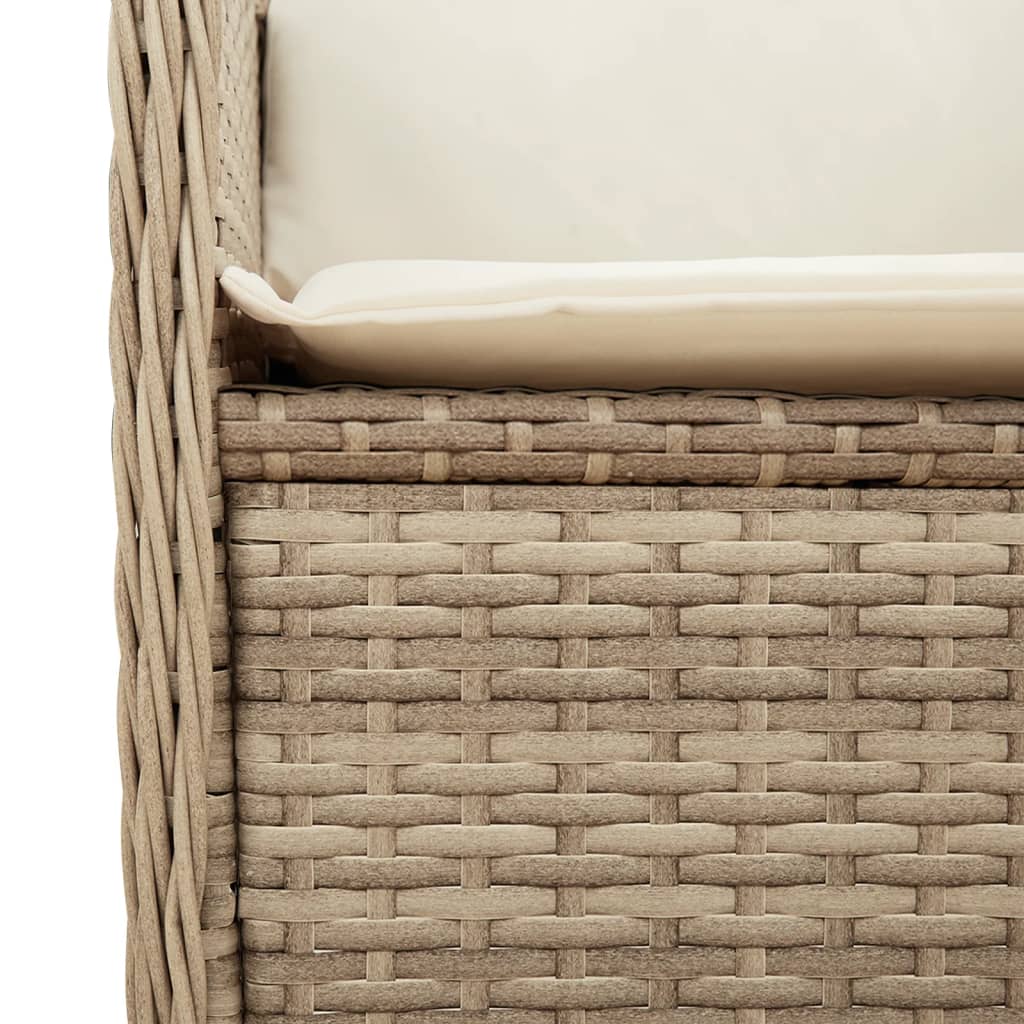 6 részes bézs polyrattan kerti ülőgarnitúra párnákkal 10