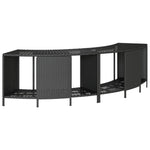 Fekete polyrattan és tömör akácfa jakuzzi-keret 4