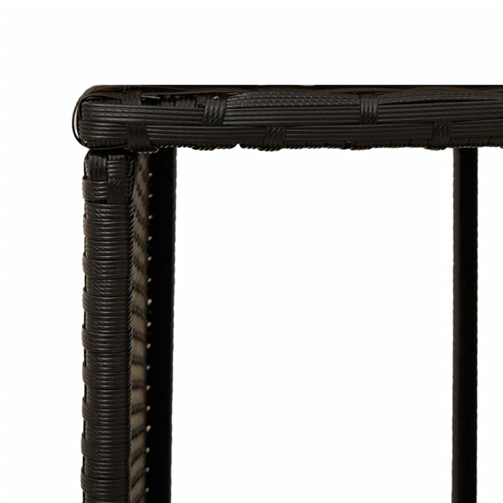 Fekete polyrattan és tömör akácfa jakuzzi-keret 6