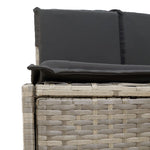 Szürke polyrattan és tömör akácfa jakuzzi-keret 7