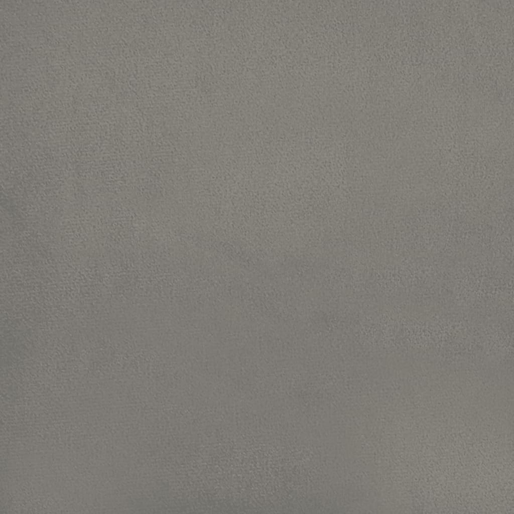 Világosszürke bársony rugós ágy matraccal 120 x 190 cm 7