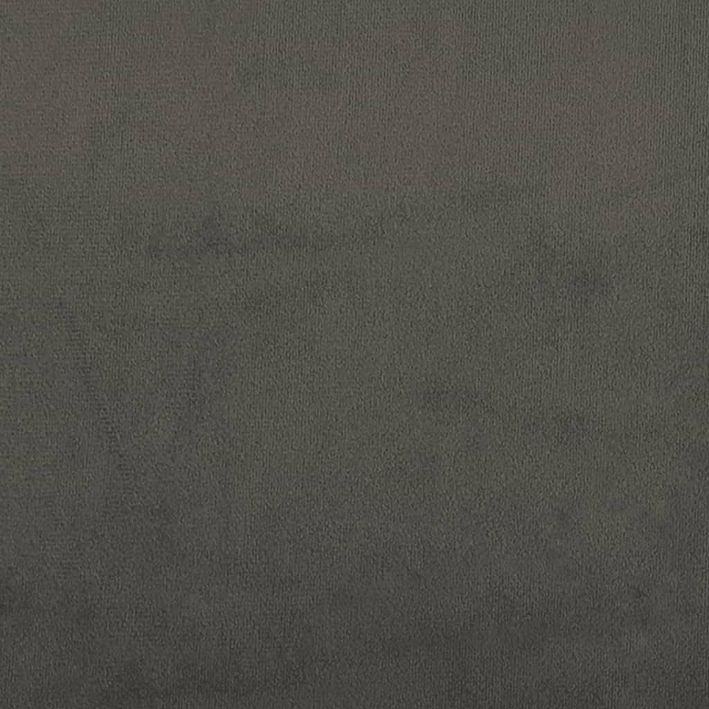 Sötétszürke bársony rugós ágy matraccal 120x190 cm 8