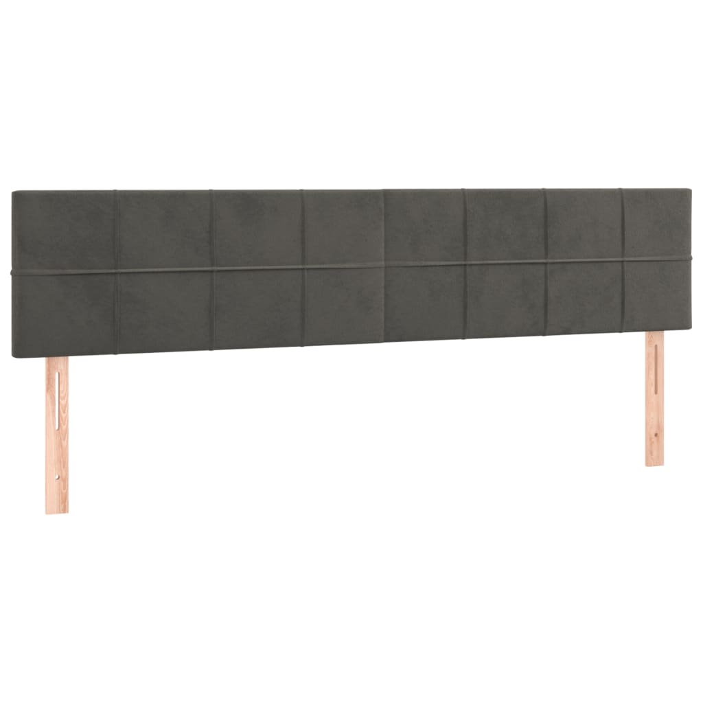 Sötétszürke bársony rugós ágy matraccal 120x190 cm 7