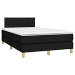 Fekete szövet rugós és LED-es ágy matraccal 120x190 cm 3