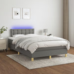 Sötétszürke szövet rugós és LED-es ágy matraccal 120x190 cm 4