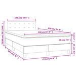 Sötétszürke szövet rugós és LED-es ágy matraccal 120x190 cm 11