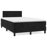 Fekete bársony rugós és LED-es ágy matraccal 120x190 cm 3