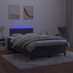Fekete bársony rugós és LED-es ágy matraccal 120x190 cm 4
