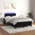 Fekete bársony rugós és LED-es ágy matraccal 120x190 cm 5