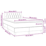 Sötétzöld bársony rugós és LED-es ágy matraccal 120x190 cm 11