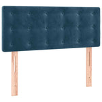 Sötétkék bársony rugós és LED-es ágy matraccal 120x190 cm 9
