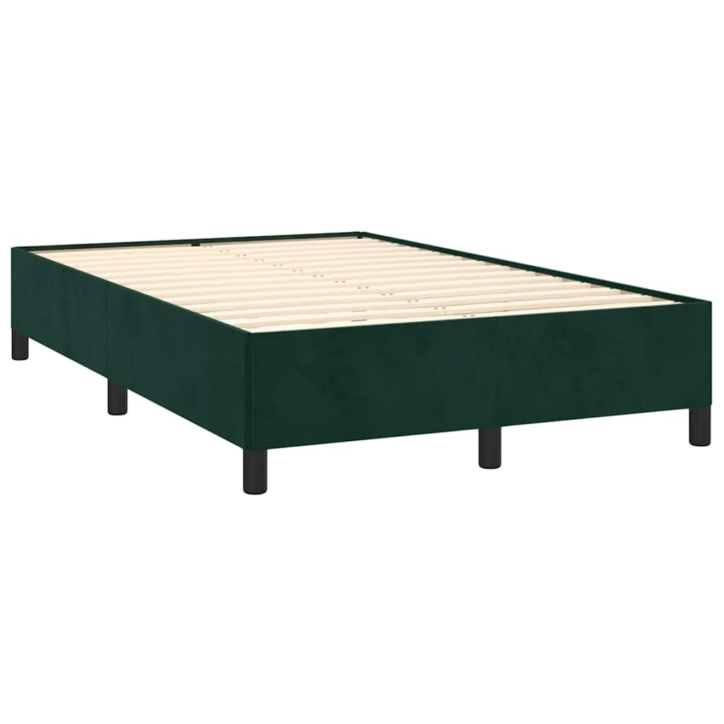 Sötétzöld bársony rugós és LED-es ágy matraccal 120x190 cm 6
