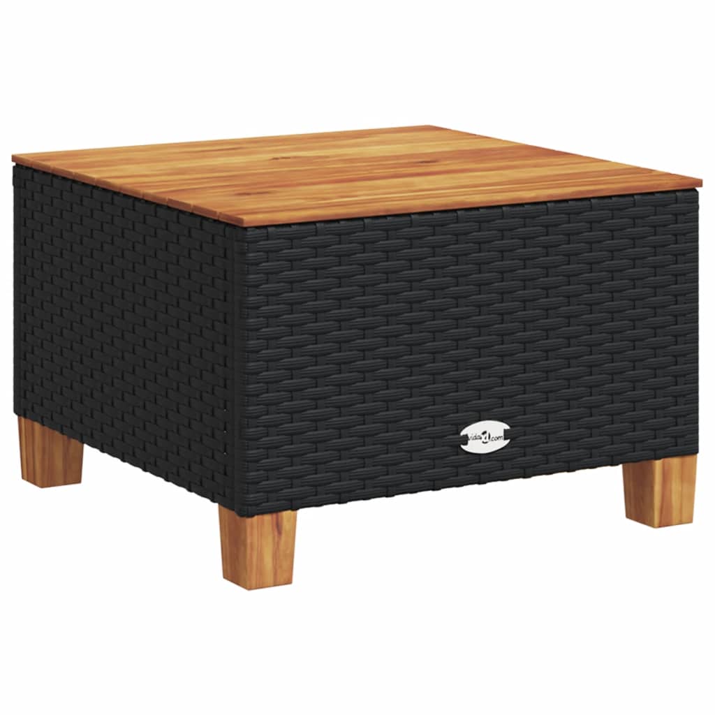 5 részes fekete polyrattan kerti kanapészett párnákkal 3